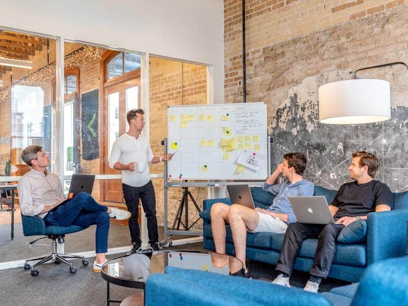 Business leaders in a strategic technology review meeting